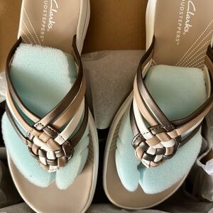 Clarks Women's Sandals - Brown and Cream